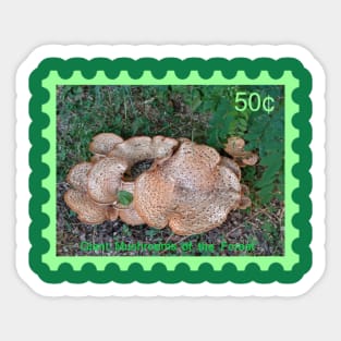 Giant Mushrooms Postal Stamp Sticker